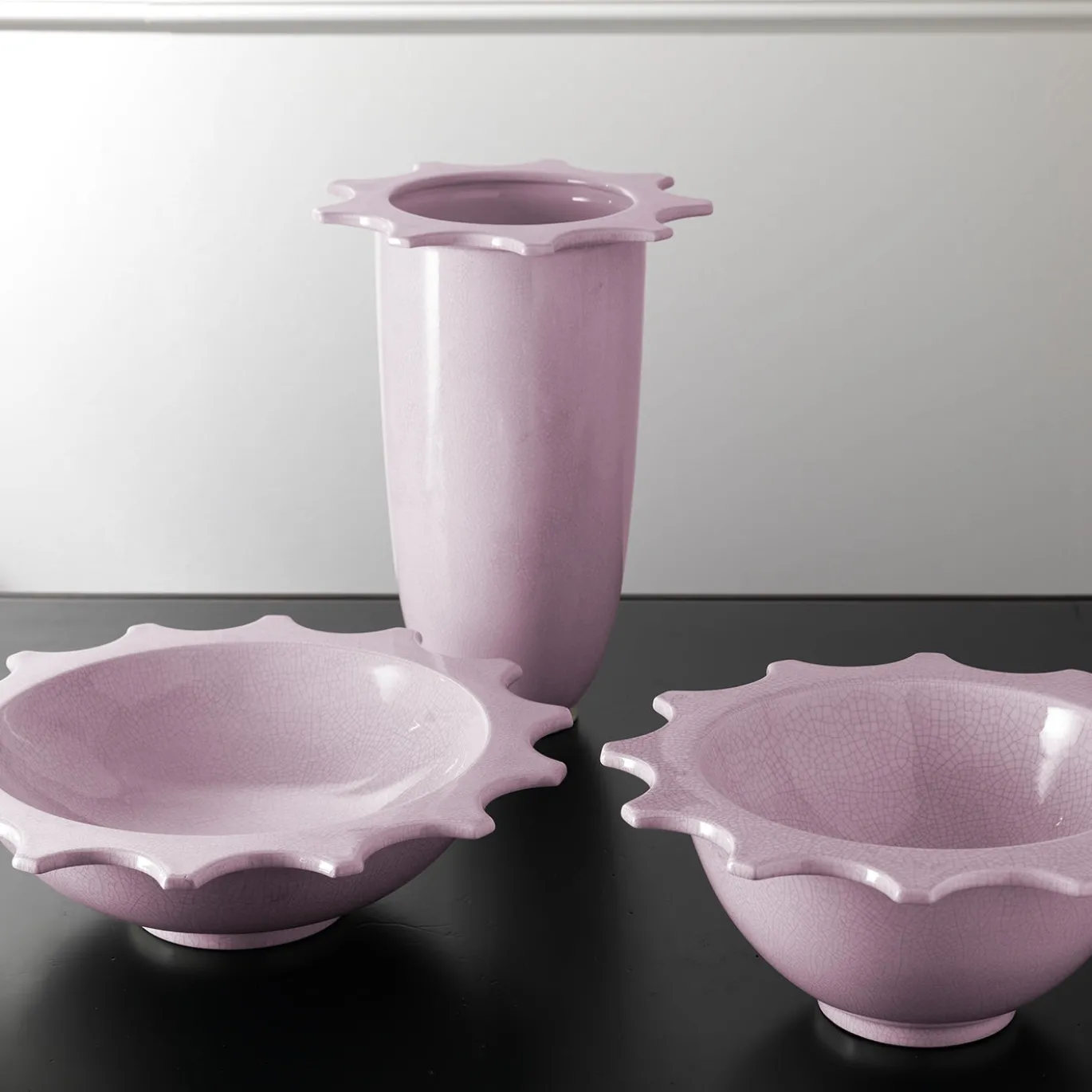 Ciotola Bike bassa in ceramica rosa