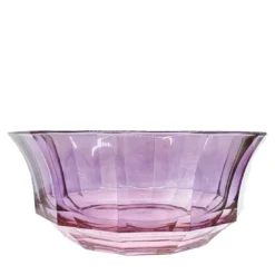Ciotola da dessert in cristallo sfaccettato rosa-viola