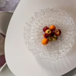 Ciotola per frutta in pizzo di vetro grande del XXI secolo