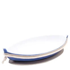 Ciotola per salse media a forma di barca di colore beige/blu