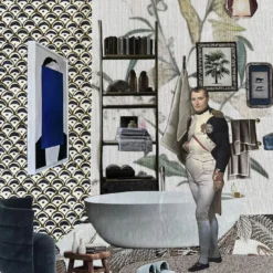 Collage con materiali riciclati Interno Giorno con Napoleone