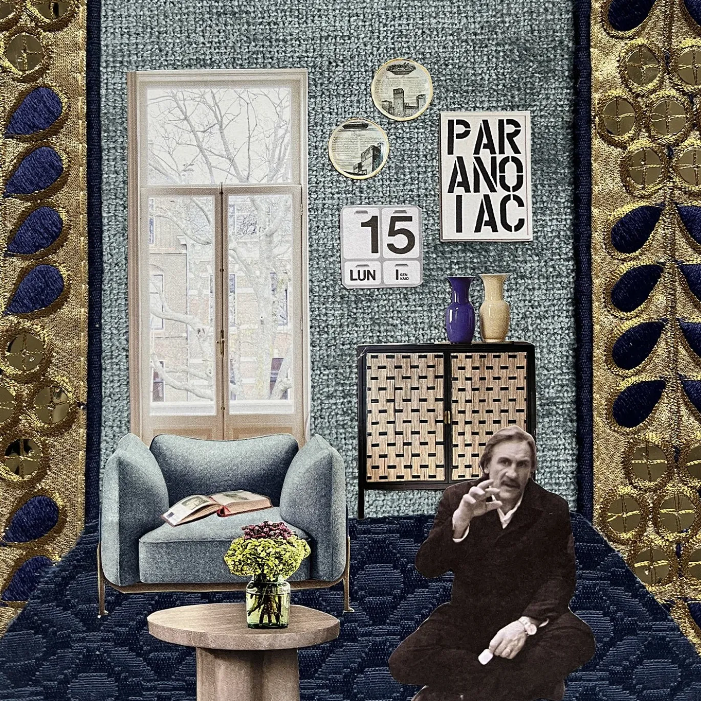 Collage con materiali riciclati Interno Giorno con Gérard Depardieu