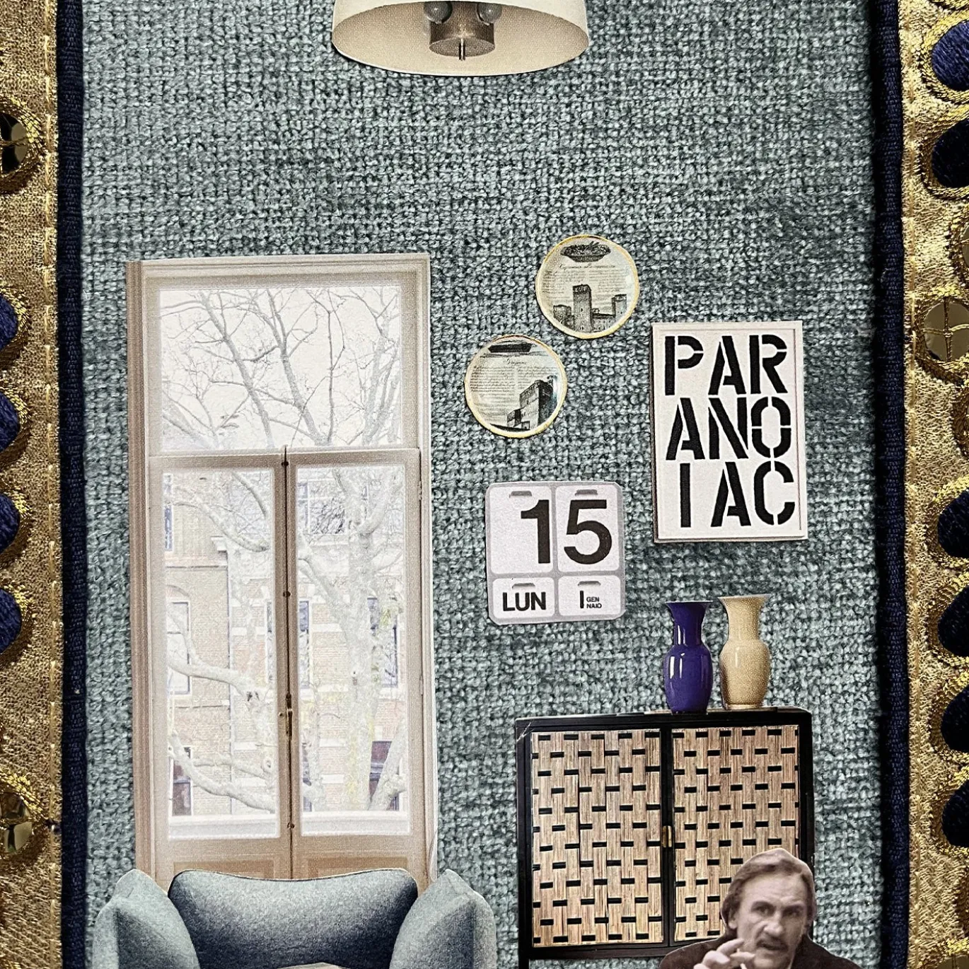 Collage con materiali riciclati Interno Giorno con Gérard Depardieu