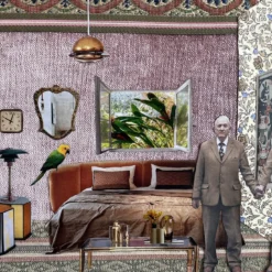 Collage Gilbert & George con materiali riciclati
