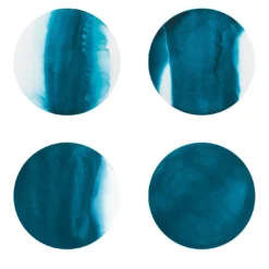 Collezione Inchiostro - Set di 4 Sottopiatti Rotondi Blu Oceano