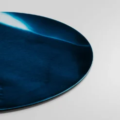 Collezione Inchiostro - Set di 4 Sottopiatti Rotondi Blu Oceano