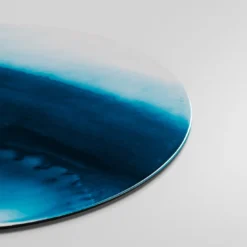 Collezione Inchiostro - Set di 4 Sottopiatti Rotondi Blu Oceano