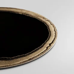 Collezione Inchiostro - Set di 4 Sottopiatti Rotondi Nero e Oro