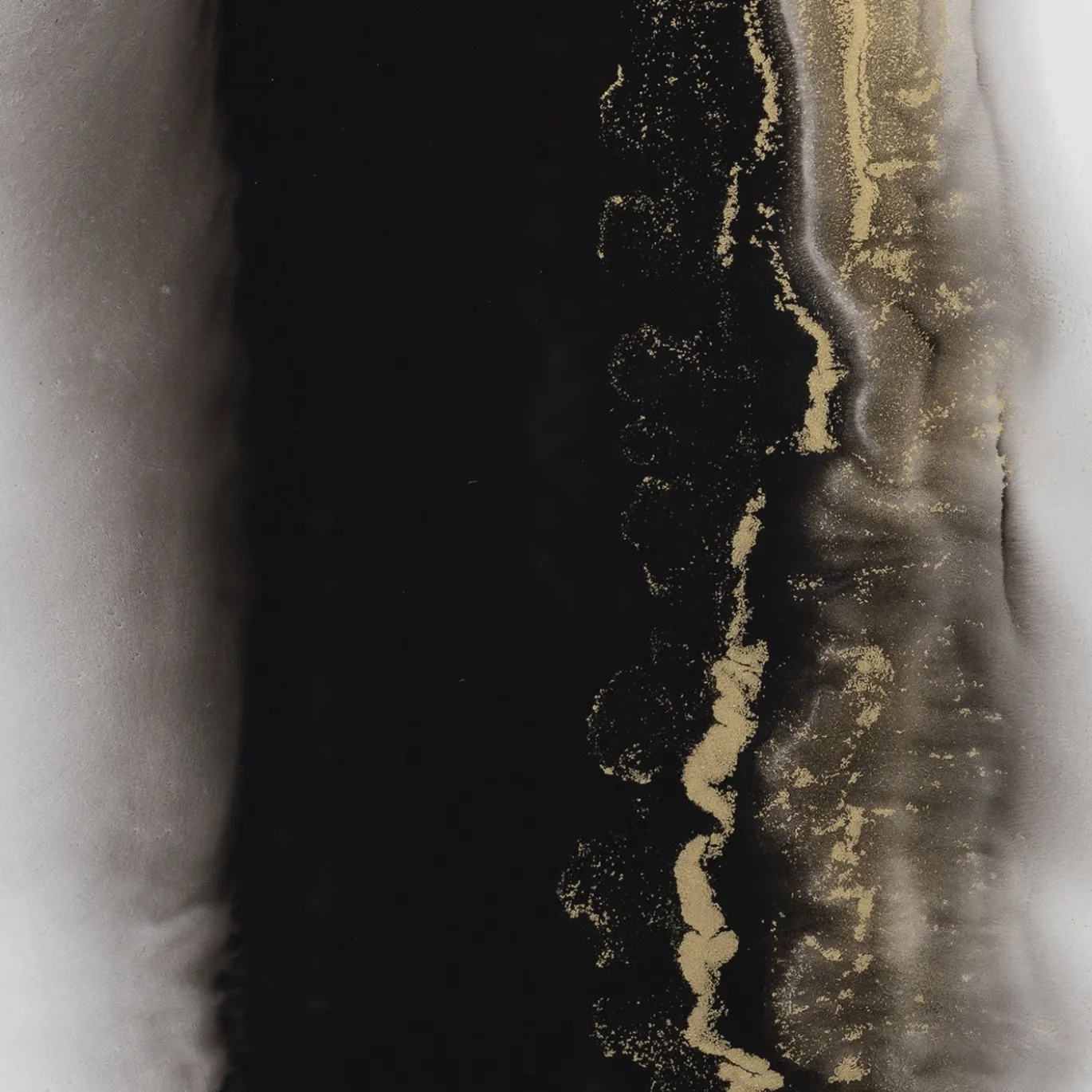 Collezione Inchiostro - Set di 4 Sottopiatti Rotondi Bianco Nero Oro