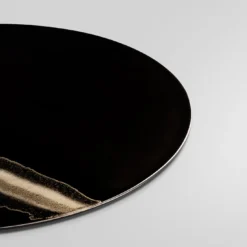 Collezione Inchiostro - Set di 4 Sottopiatti Rotondi Bianco Nero Oro