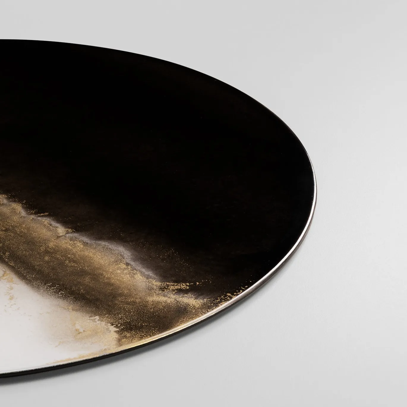 Collezione Inchiostro - Set di 4 Sottopiatti Rotondi Bianco Nero Oro