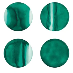 Collezione Inchiostro - Set di 4 Sottopiatti rotondi Verde Malachite