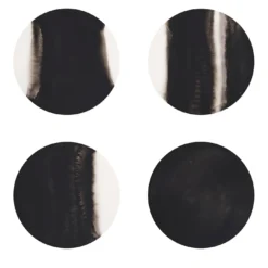 Collezione Inchiostro - Set di 4 Sottopiatti Tondi Nero