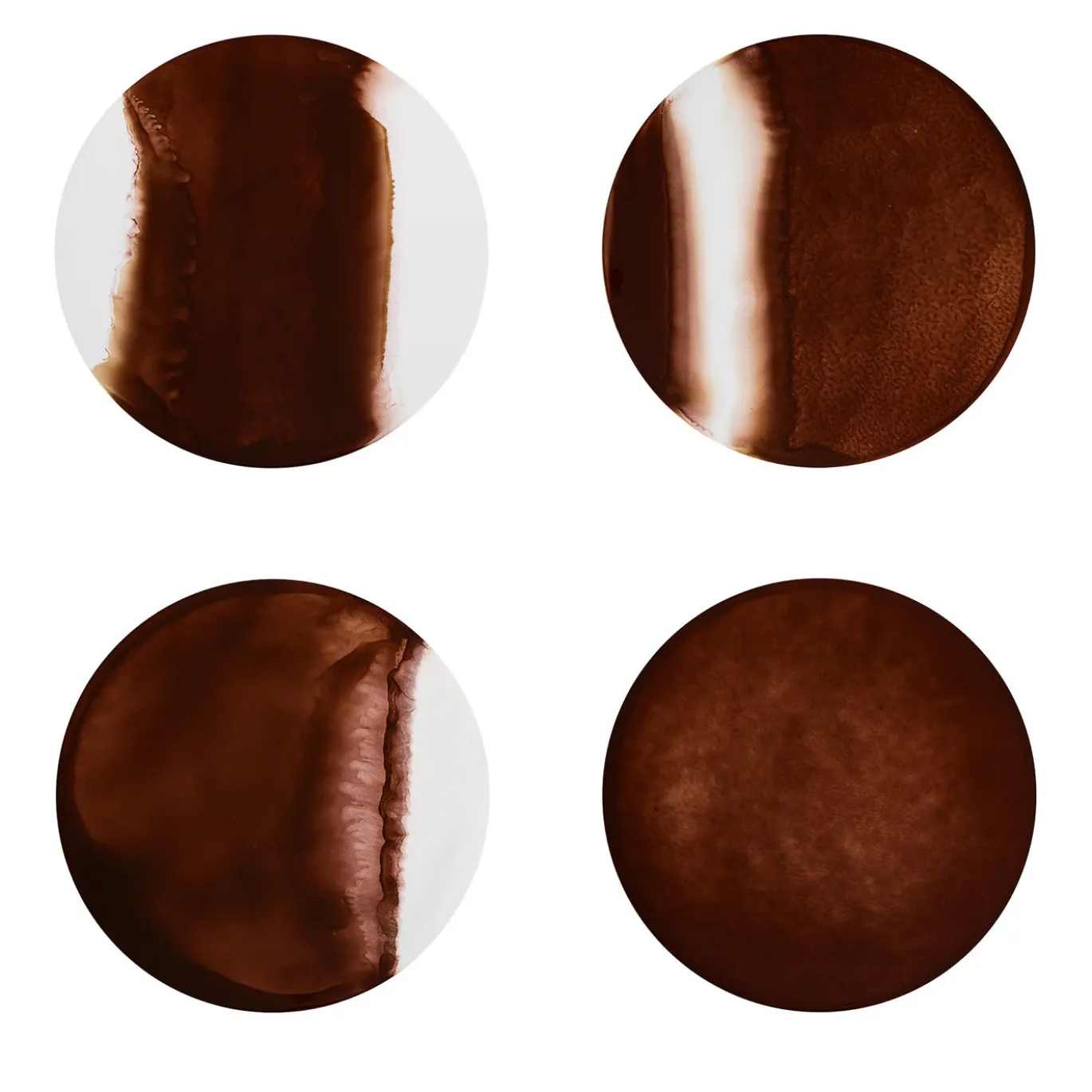 Collezione Inchiostro - Set di 4 Sottopiatti Rotondi Terra