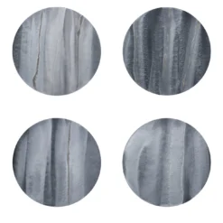 Collezione Nacre - Set di 4 Sottopiatti Rotondi Cenere