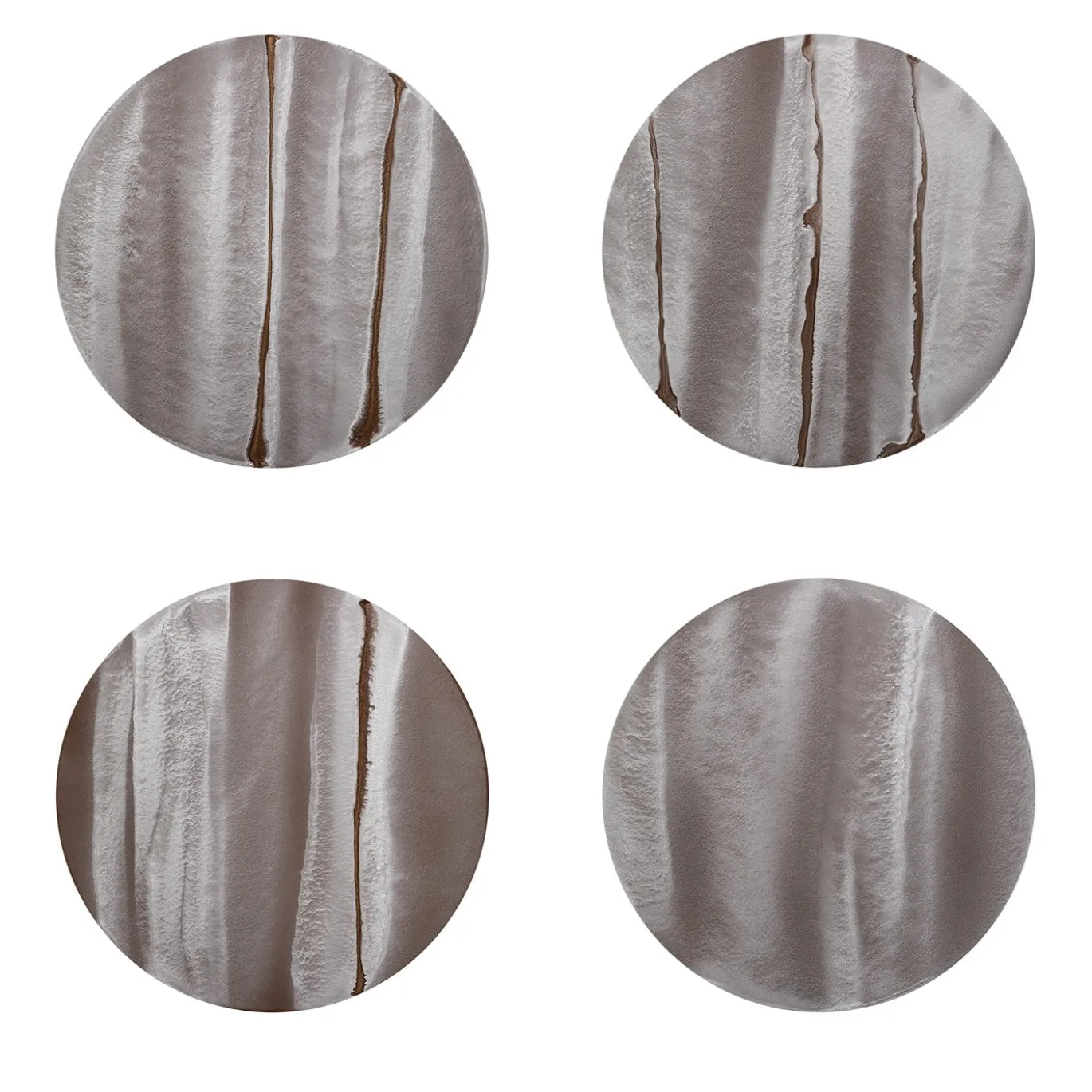Collezione Nacre - Set di 4 Sottopiatti Rotondi Noce
