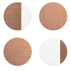 Collezione Tracce - Set di 4 Sottopiattti Rotondi in Rame