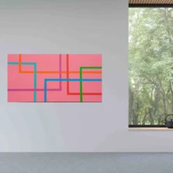 Color Spaces In Fondo è Rosa Pittura acrilica su tela