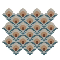 Composizione di Piastrelle in Ceramica Multicolore Karma con Motivo Floreale