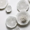 Composizione murale Porifera in porcellana nei toni del bianco