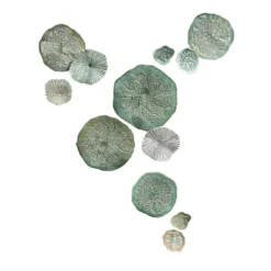Composizione murale Porifera in porcellana nei toni del verde
