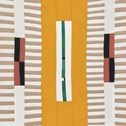 Composizione 3 Tapisserie in seta gialla
