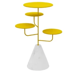 Condiviso - Piantana di Carrara a 4 piani giallo/bianco