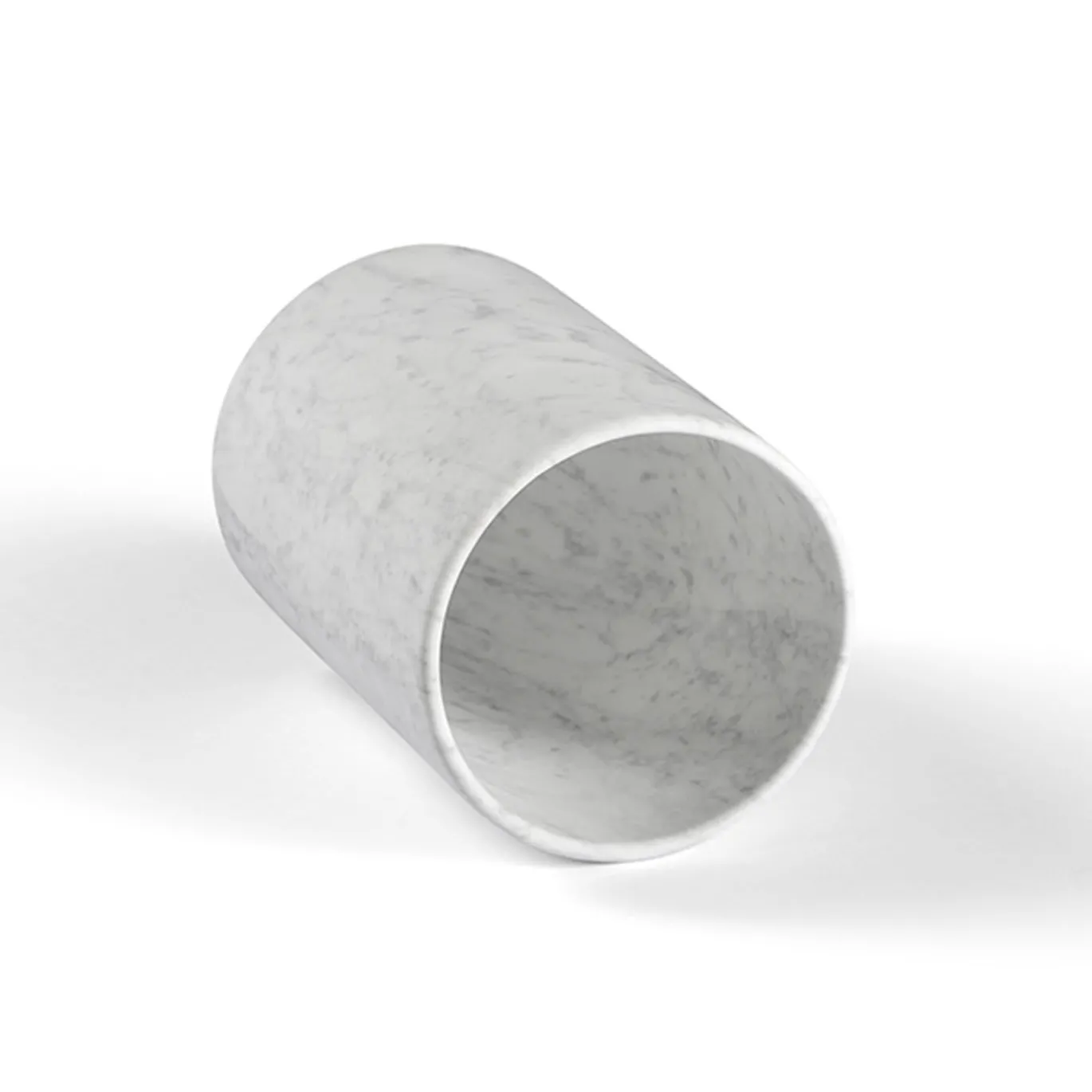 Contenitore Ellipse grande in marmo di Carrara