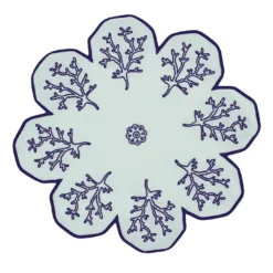 Corallo Blu Set di 2 tovagliette di servizio blu pallido a forma di fiore