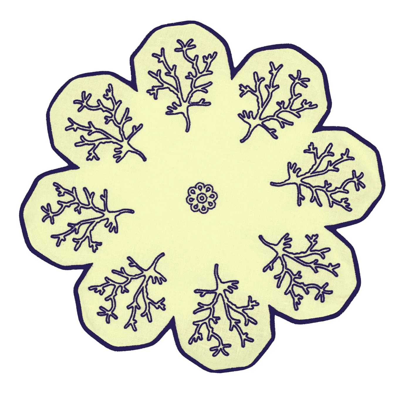 Corallo Blu Set di 2 tovagliette di servizio gialle a forma di fiore