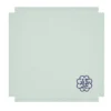 Corallo Blu Set di 6 tovaglioli ricamati con frange in verde pastello