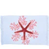 Corallo Rosa Runner azzurro con frange