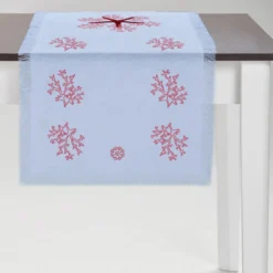 Corallo Rosa Runner azzurro con frange