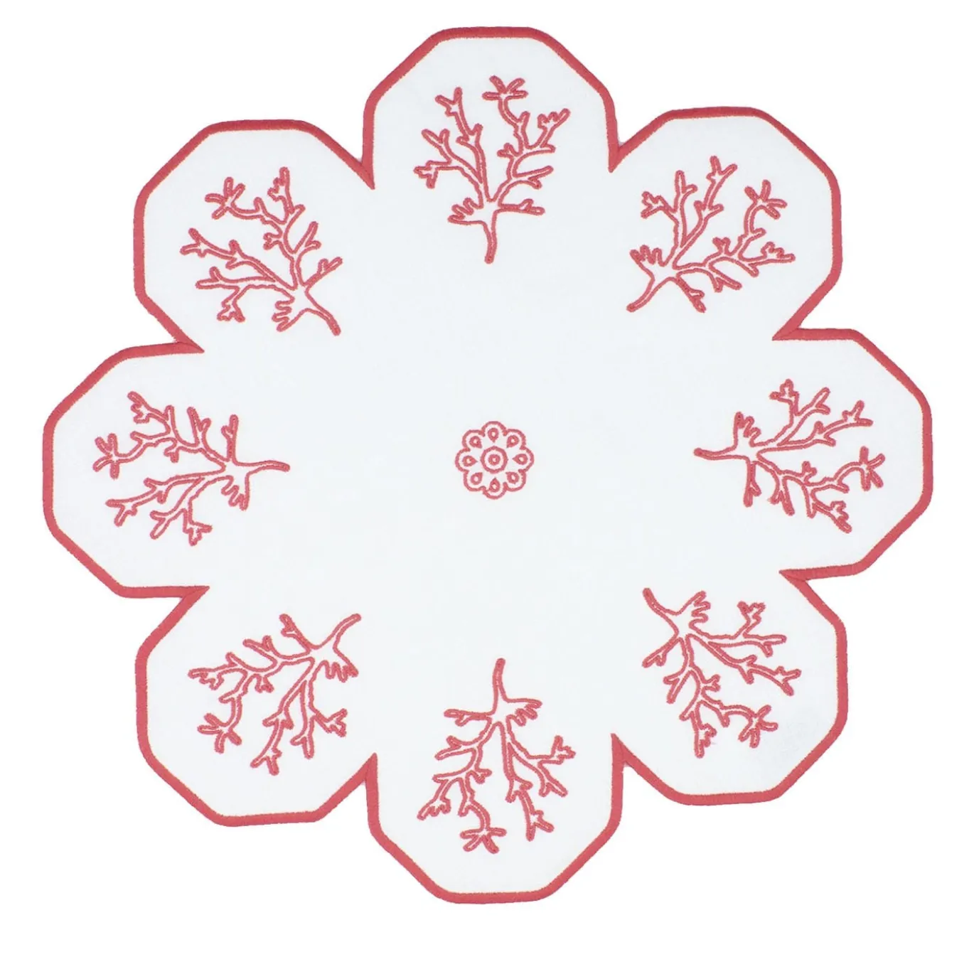 Corallo Rosa Set di 2 tovagliette di servizio bianche a forma di fiore
