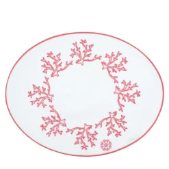 Corallo Rosa Set di 2 tovagliette bianche