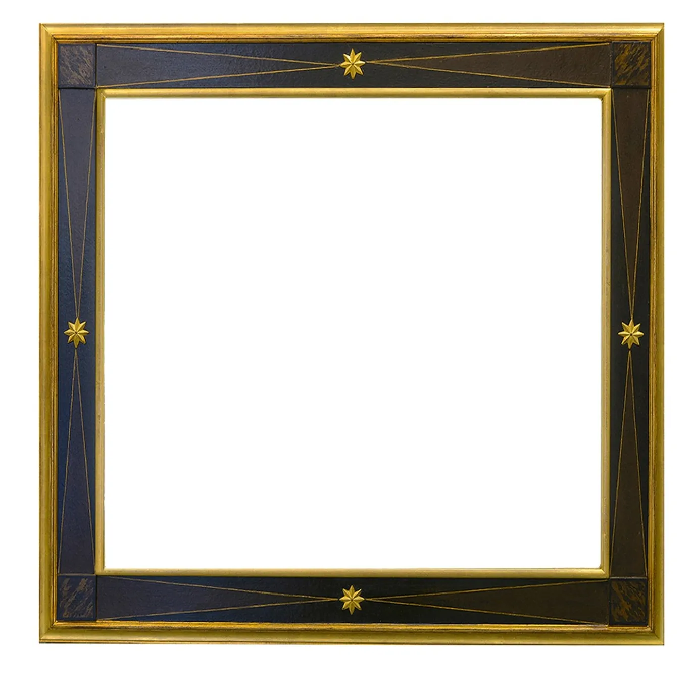 Cornice quadrata nera e dorata Ebony Star