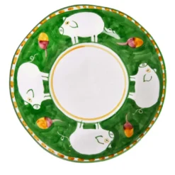 Cortile Set di 6 piatti da portata rotondi verdi da 38 cm