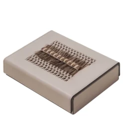 Crosera Scatola da gioco Domino in pelle beige