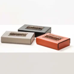 Crosera Scatola da gioco Domino in pelle beige