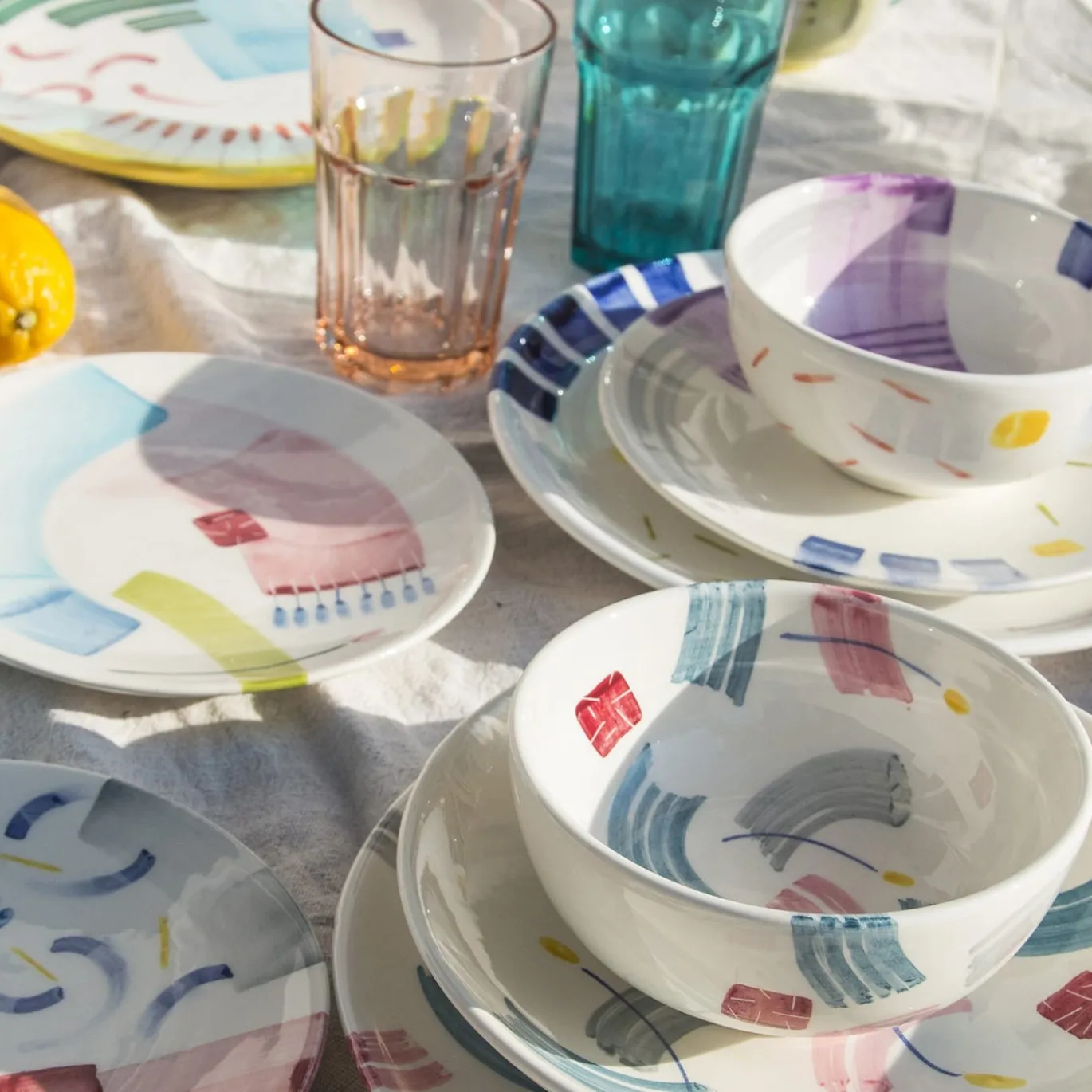 Cuboro Set di 2 piatti da pranzo e da zuppa