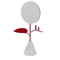 Custode Rosso rubino/Carrara Portagioie con specchio
