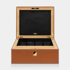 Custodia in pelle marrone per orologi
