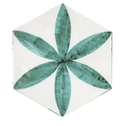 Daamè Set di 28 piastrelle esagonali verde scuro #1