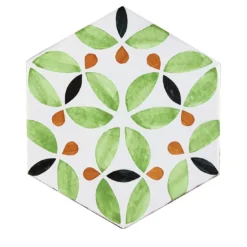 Daamè Set di 28 piastrelle esagonali verde chiaro