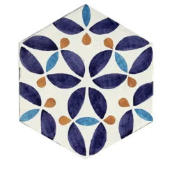 Daamè Set di 28 piastrelle esagonali blu