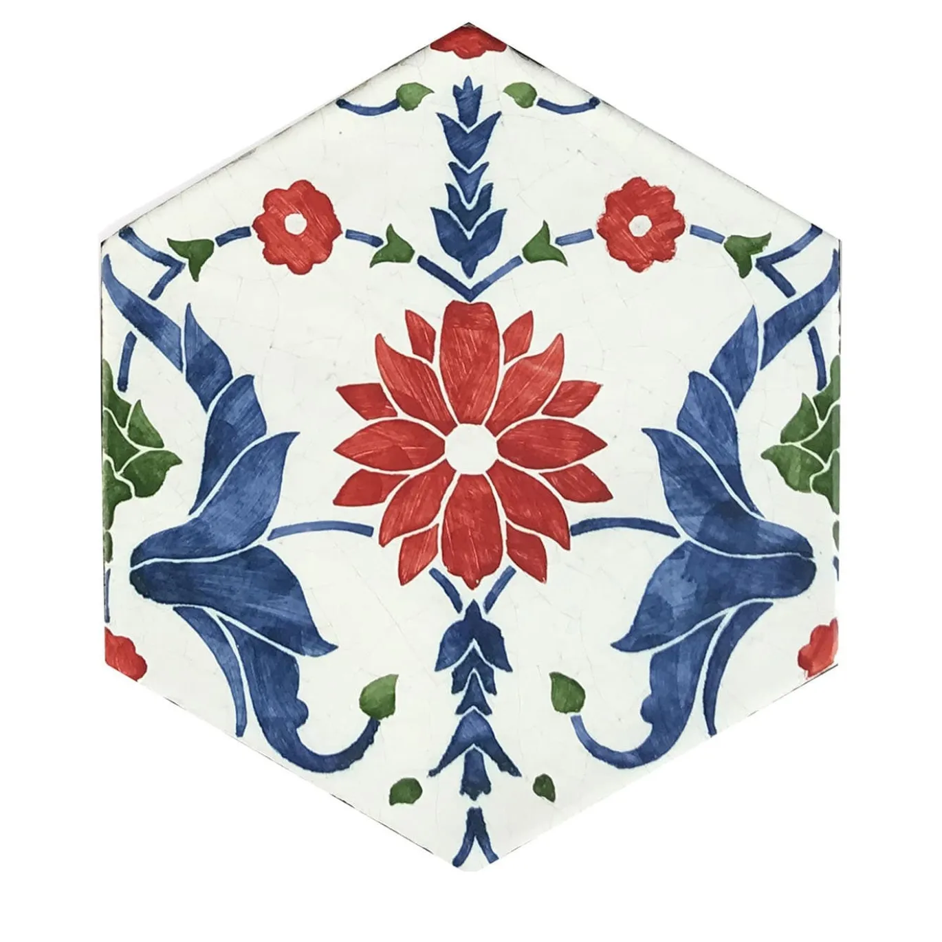 Daamè Set di 28 piastrelle floreali esagonali