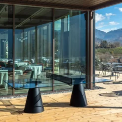 Dada Glass Nero Tavolo da Ping Pong