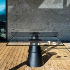 Dada Glass Nero Tavolo da Ping Pong