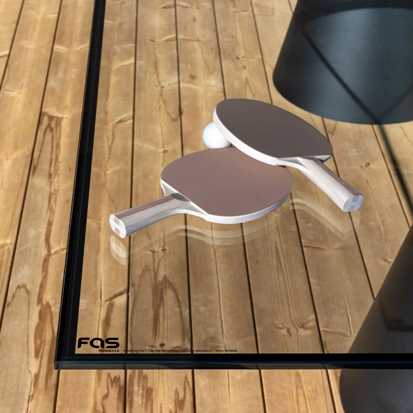 Dada Glass Nero Tavolo da Ping Pong