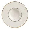 Damasco Gourmet Set di 2 piatti da zuppa bianchi e oro